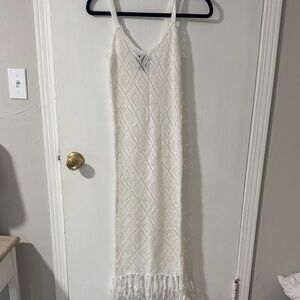 Say What? White Crochet Dress